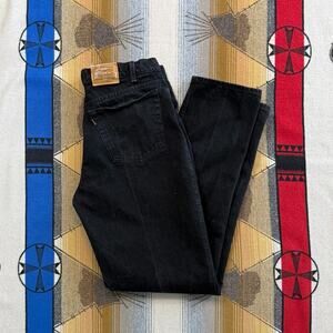 Vintage Levi's Jeans Mens 38x38 Black Denim 545 Loose Fit Baggy 90s Orange Tab